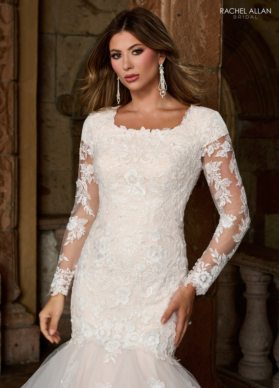 Wedding Dresses Fitted Long Lace Mermaid Wedding Dress Ivory Pink Champagne