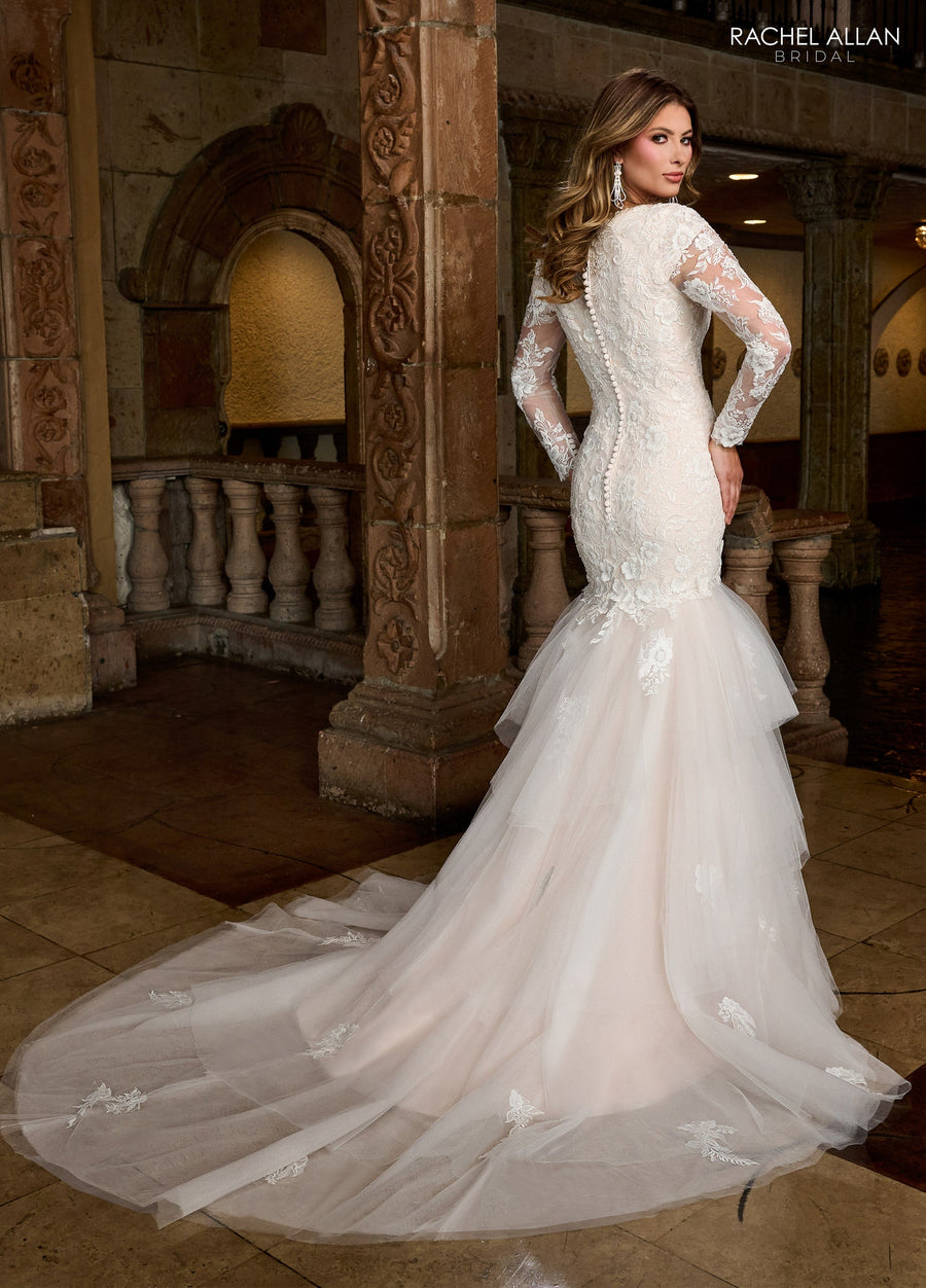 Wedding Dresses Fitted Long Lace Mermaid Wedding Dress Ivory Pink Champagne