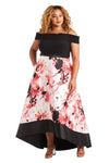 Morgan & Co Plus Size High Low Print Dress 12336WM - The Dress Outlet