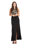 Morgan & Co Formal Scallop Lace Long Dress 12444 - The Dress Outlet
