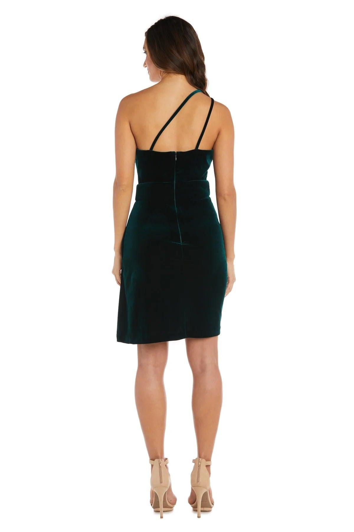 Morgan & Co High Low Velvet Cocktail Dress 13048 - The Dress Outlet