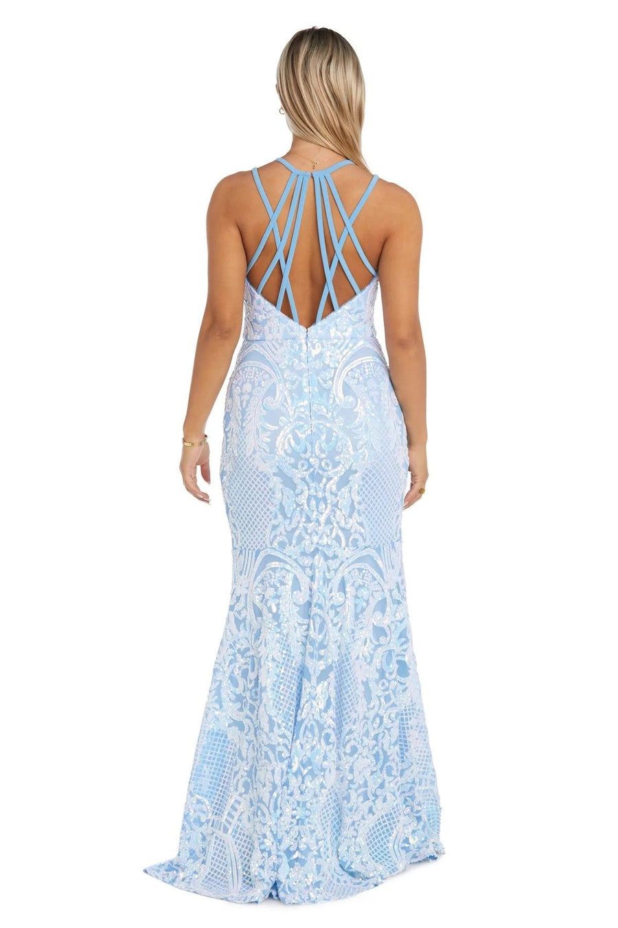 Morgan & Co Long Fitted Formal Prom Dress 12950 - The Dress Outlet