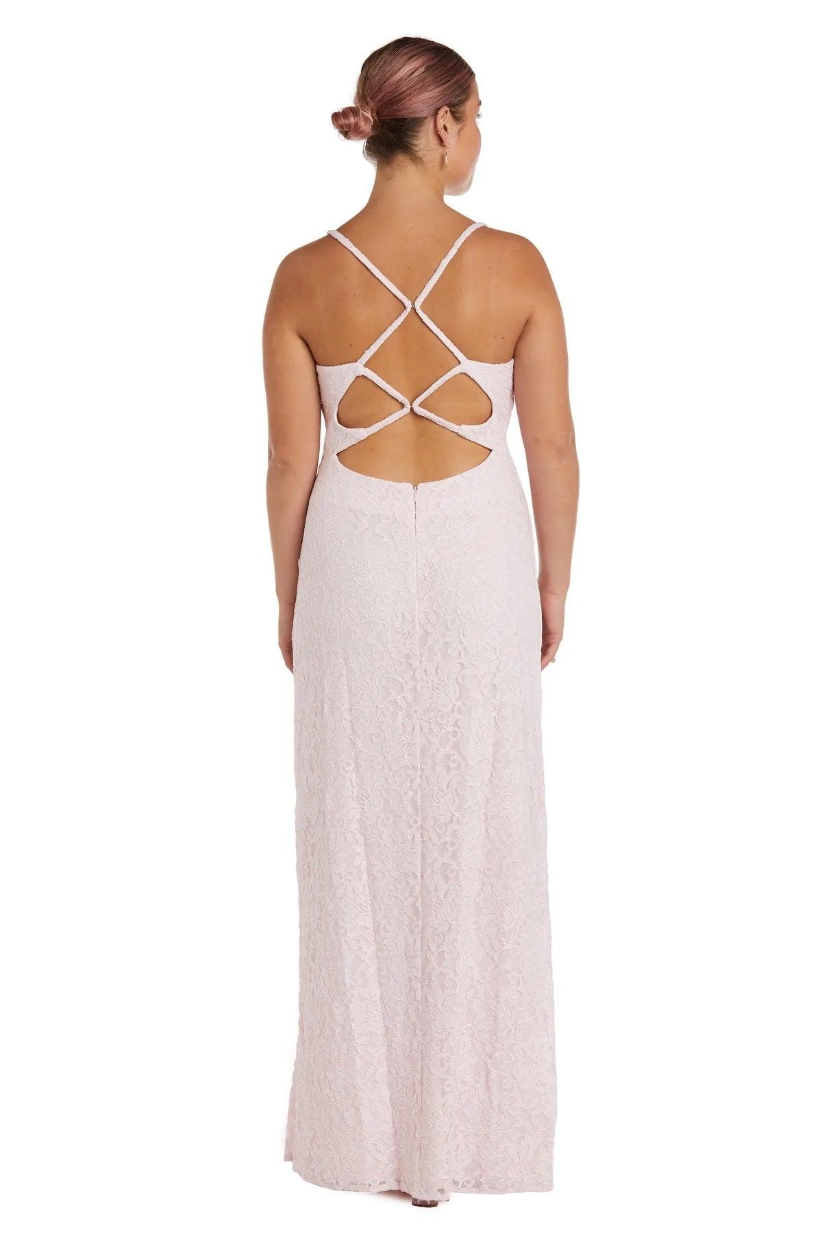 Morgan & Co Long Formal Fitted Lace Prom Gown 13022 - The Dress Outlet