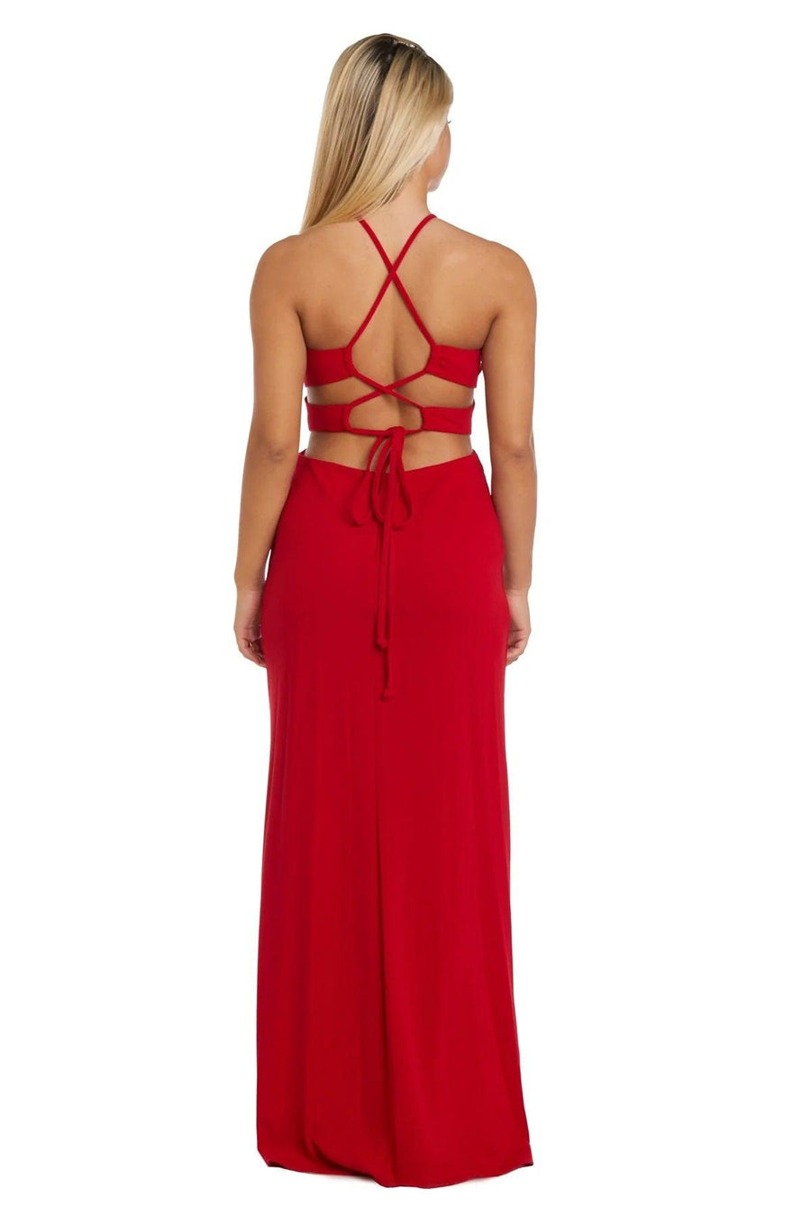 Morgan & Co Long Formal Halter Prom Dress 13025 - The Dress Outlet