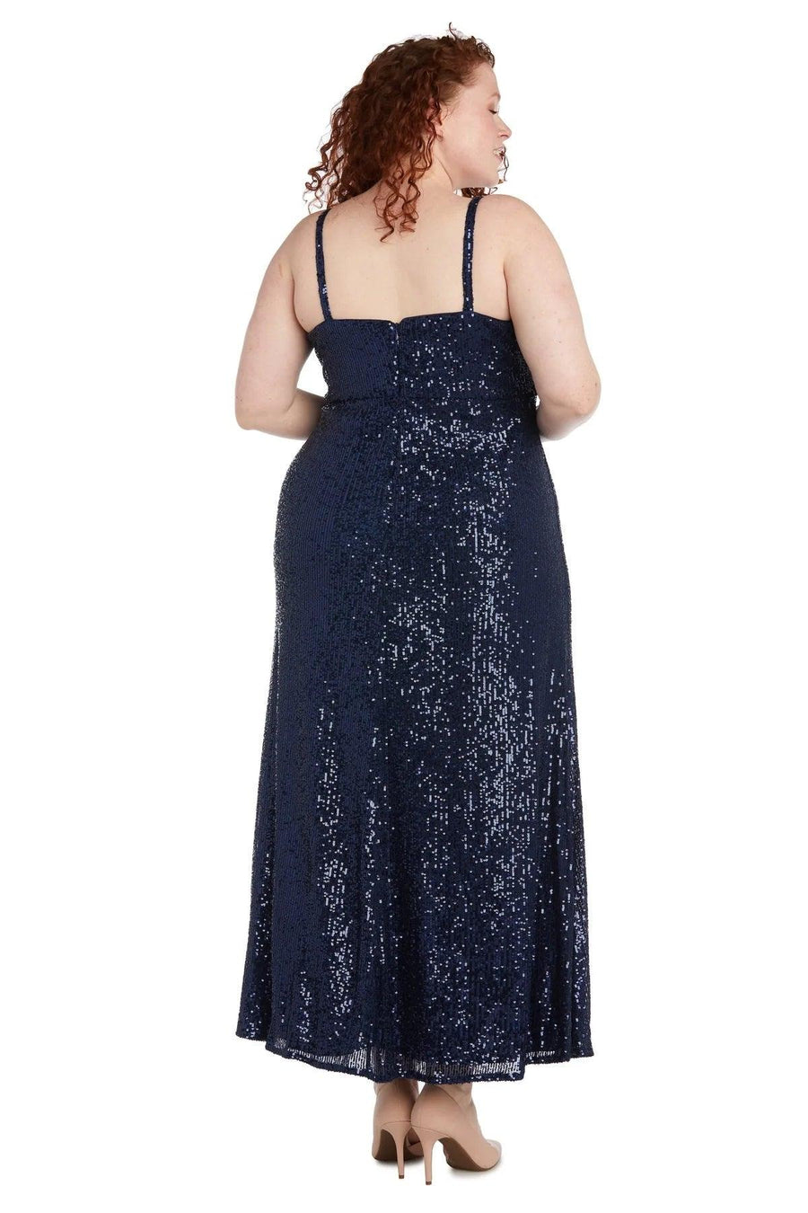 Morgan & Co Long Plus Size Fitted Prom Gown 12935W - The Dress Outlet
