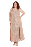 Morgan & Co Long Plus Size Fitted Prom Gown 12935W - The Dress Outlet
