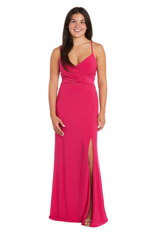 Morgan & Co Long Spaghetti Strap Prom Dress 13012 - The Dress Outlet