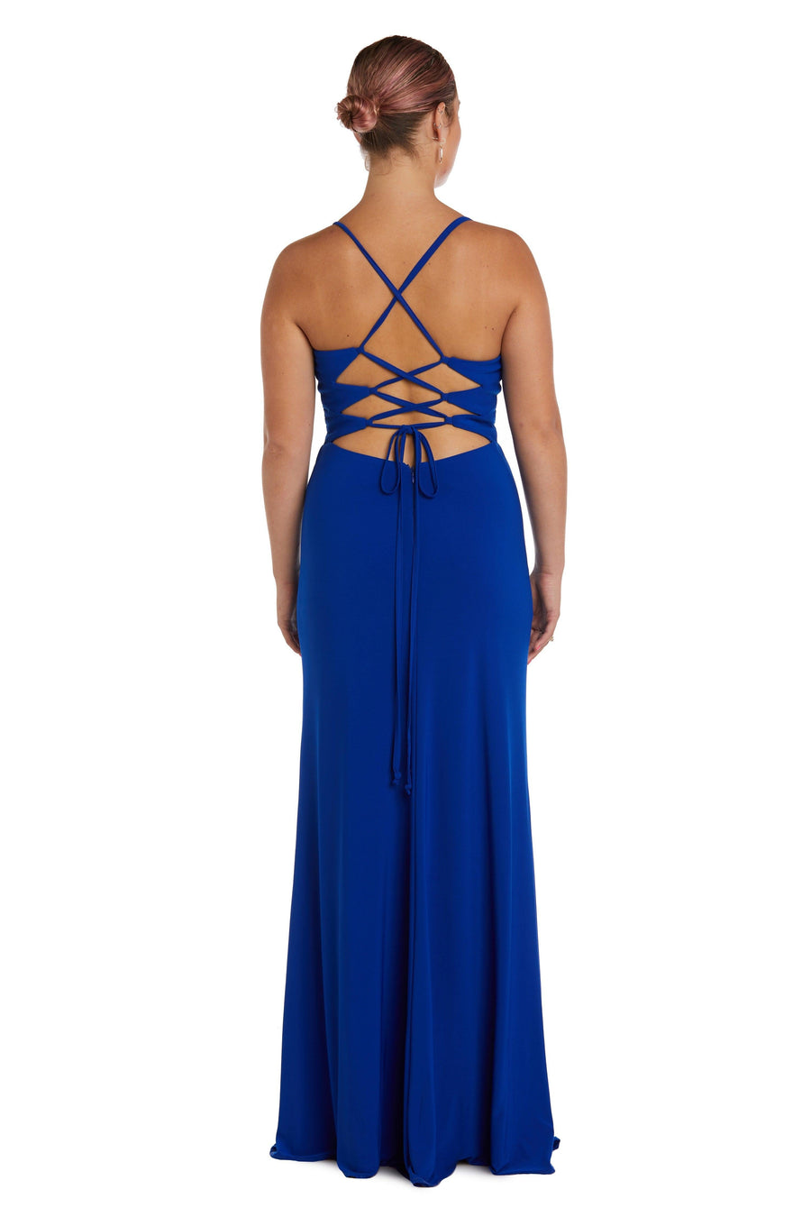 Morgan & Co Long Spaghetti Strap Prom Dress 13012 - The Dress Outlet