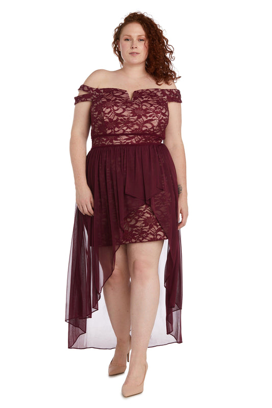 Morgan & Co Plus Size High Low Dress 12671WM - The Dress Outlet