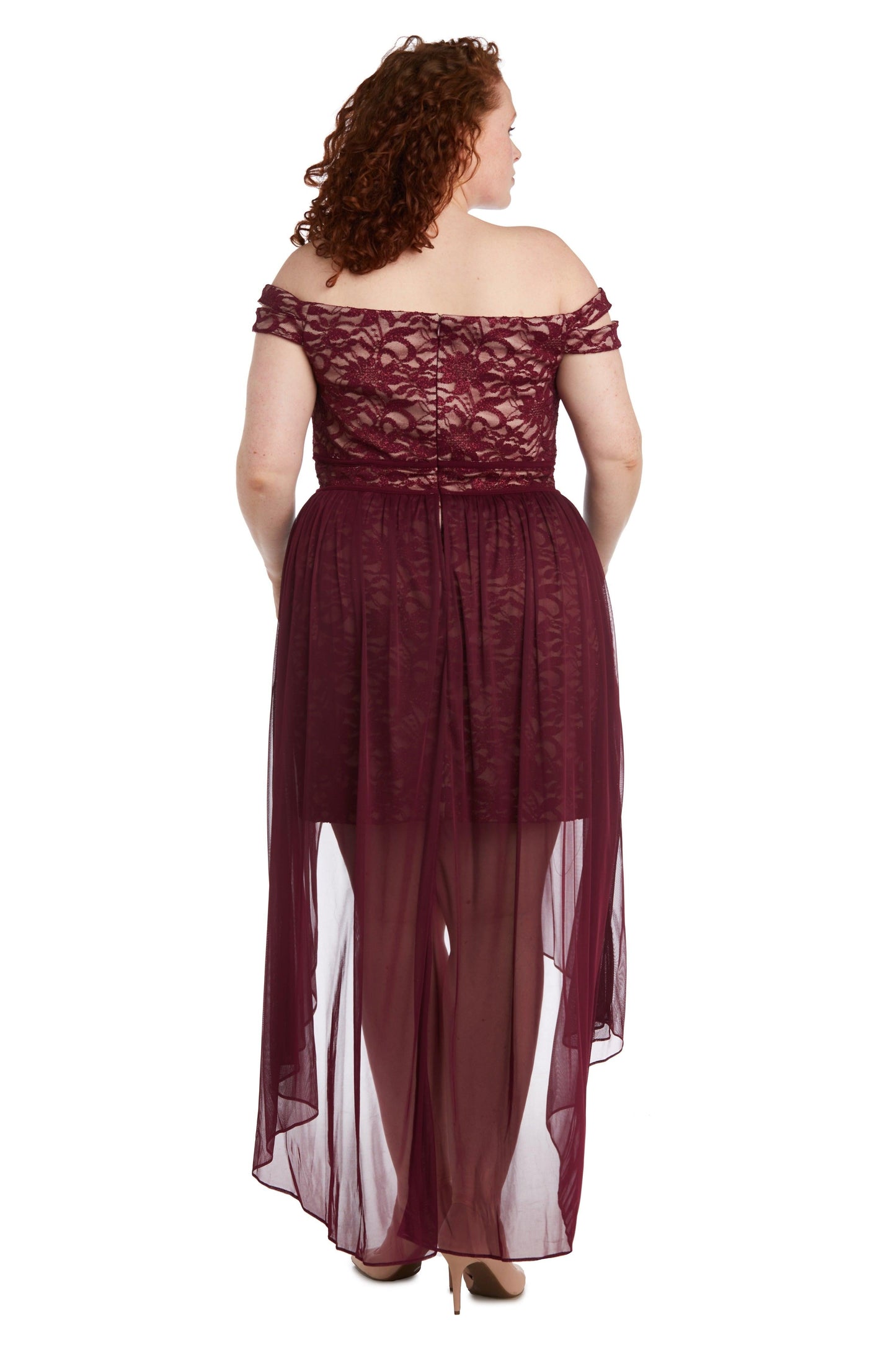 Morgan & Co Plus Size High Low Dress 12671WM - The Dress Outlet