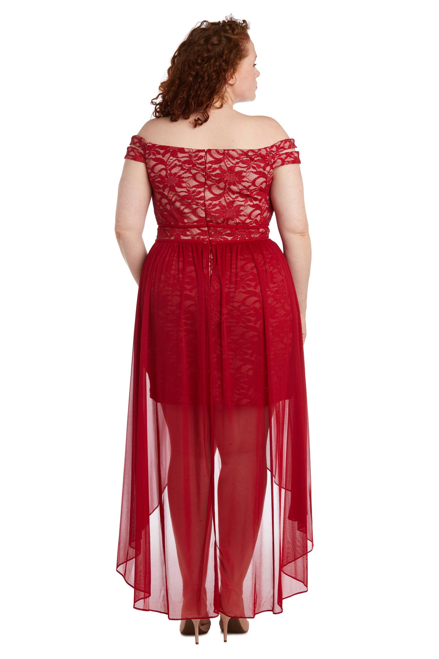 Morgan & Co Plus Size High Low Dress 12671WM - The Dress Outlet
