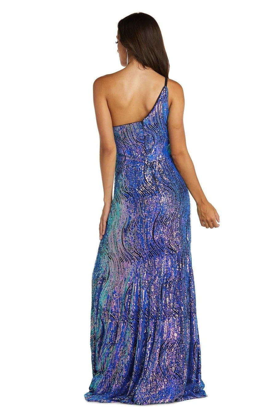 Morgan & Co Prom One Shoulder Long Gown 22124 - The Dress Outlet