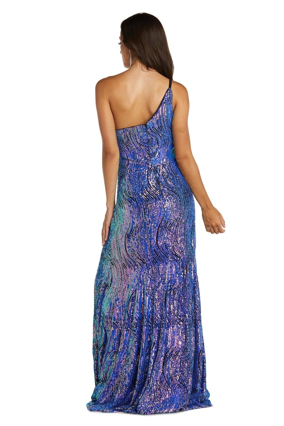 Morgan & Co Prom One Shoulder Long Gown 22124 - The Dress Outlet