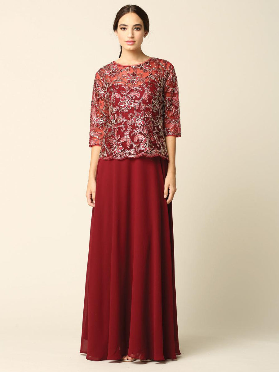 Mother of the Bride Long Formal Dress - The Dress Outlet