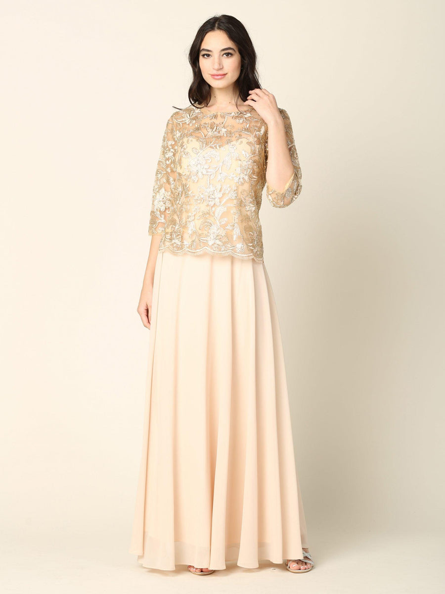 Mother of the Bride Long Formal Dress - The Dress Outlet