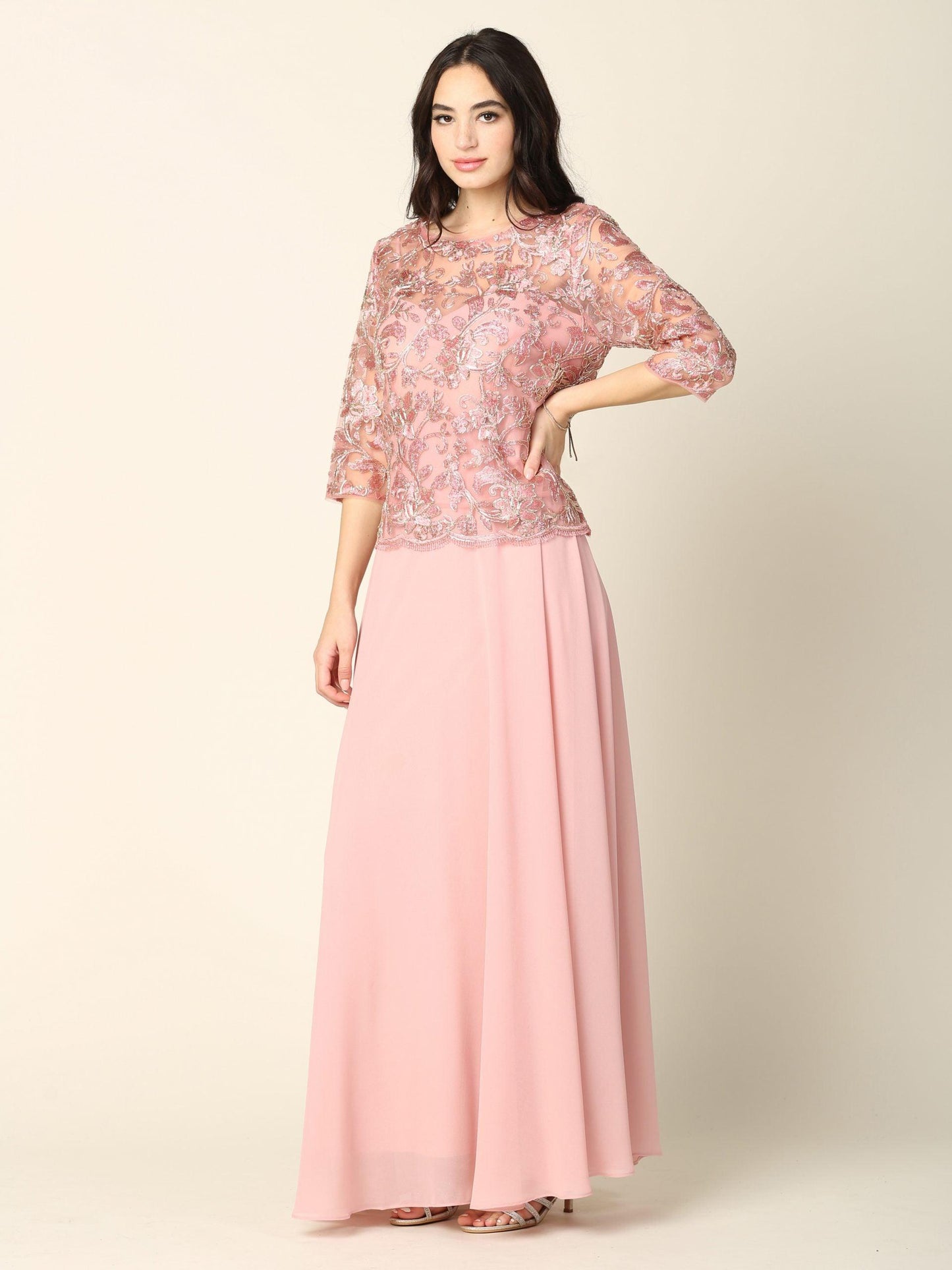 Mother of the Bride Long Formal Dress - The Dress Outlet