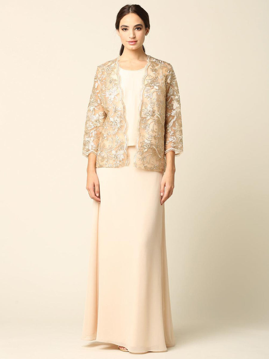 Mother of the Bride Long Formal Jacket Dress Sale - The Dress Outlet