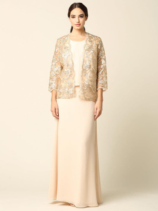 Mother of the Bride Long Formal Jacket Dress Sale - The Dress Outlet