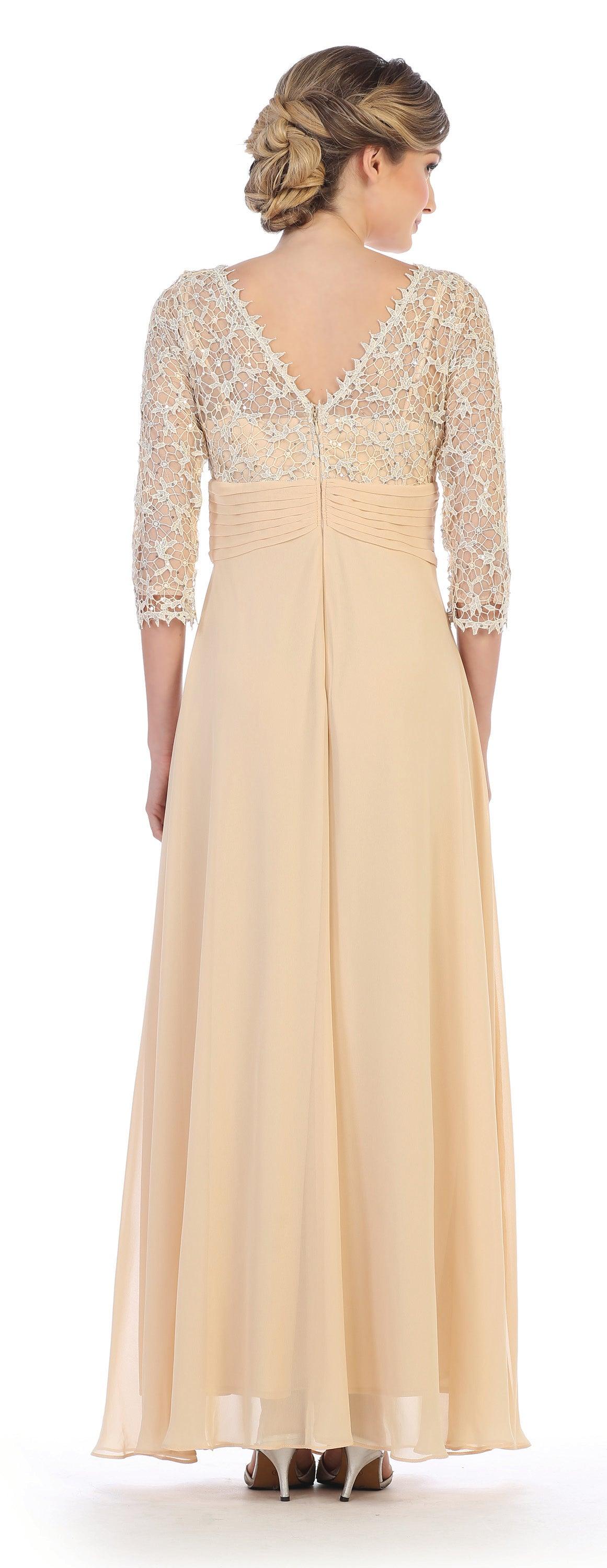 Mother of the Bride Long Sleeve Formal Long Dress - The Dress Outlet
