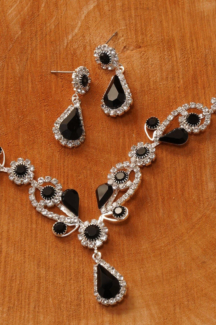 Multiple Crystal Necklace Set Rhinestone Jewelry - The Dress Outlet