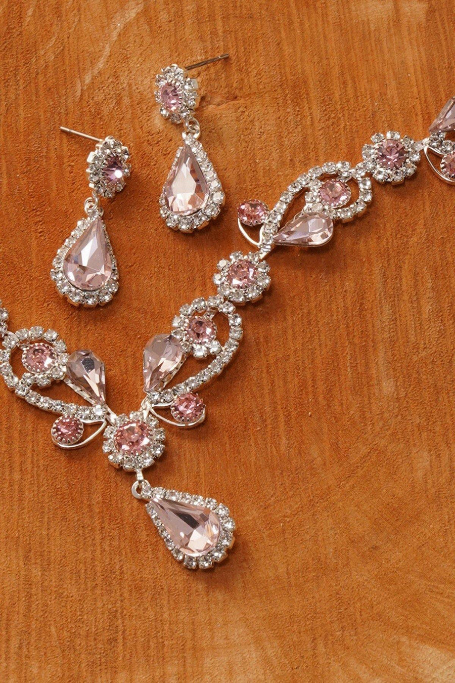 Multiple Crystal Necklace Set Rhinestone Jewelry - The Dress Outlet