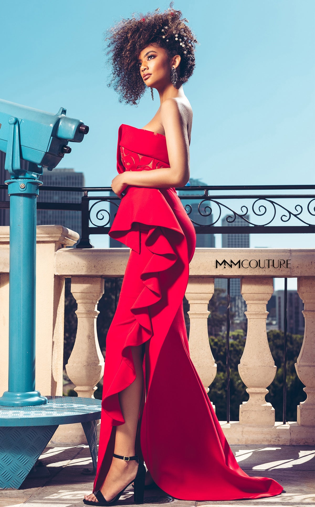 Jumpsuit Long Formal Pleated Ruffled Prom Jumpsuit Cherry