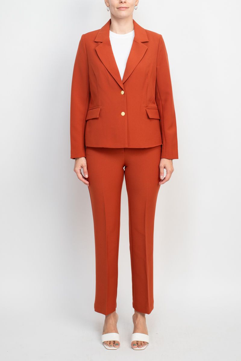 Pant Suit Formal Twill Jacket Bi Stretch Straight Pant Suit Arabian Spice