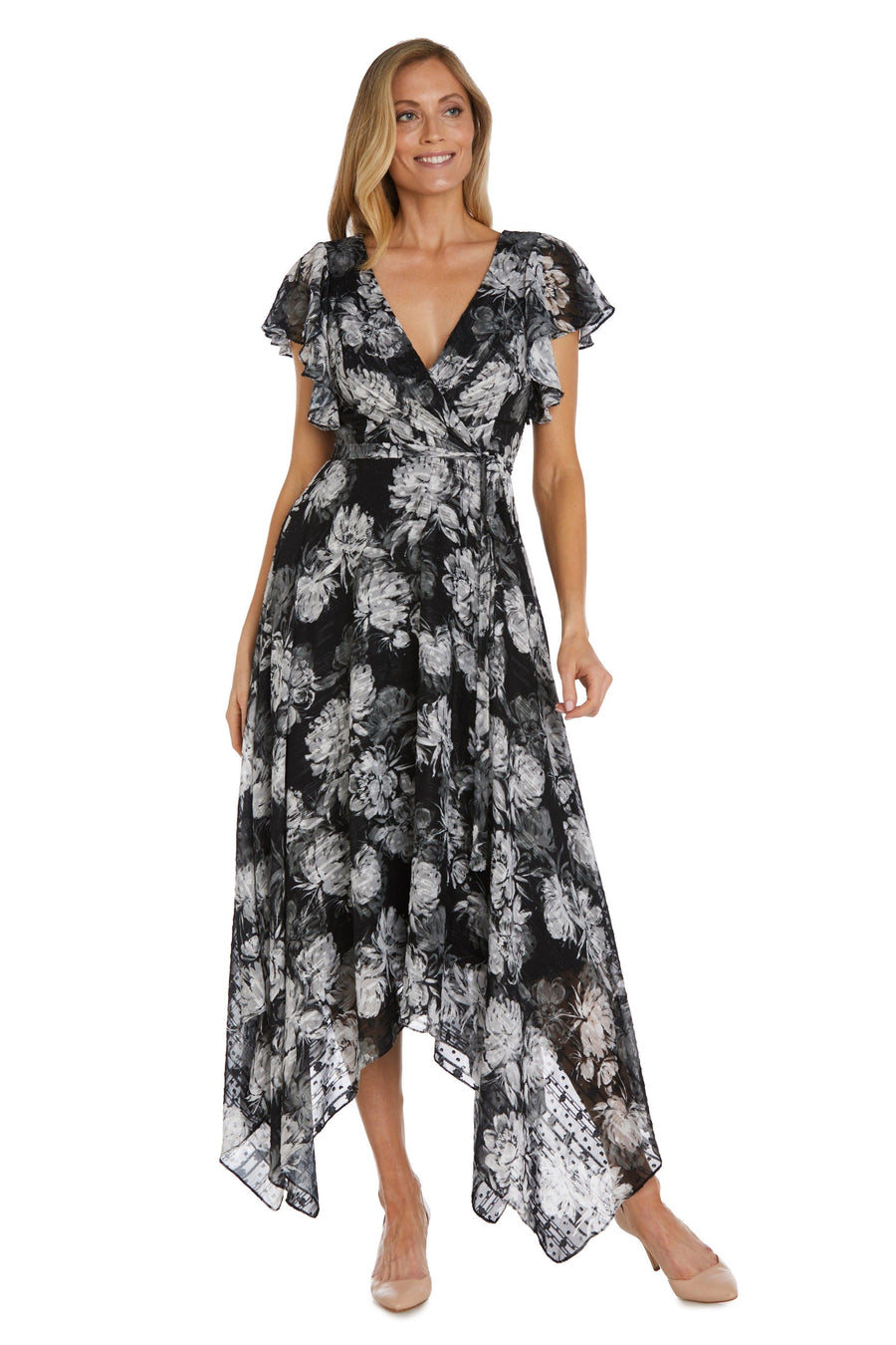 Nightway High Low Floral Print Dress 22163 - The Dress Outlet
