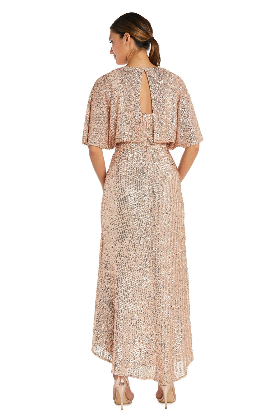 Nightway High Low Formal Short Sleeve Dress 22103 - The Dress Outlet