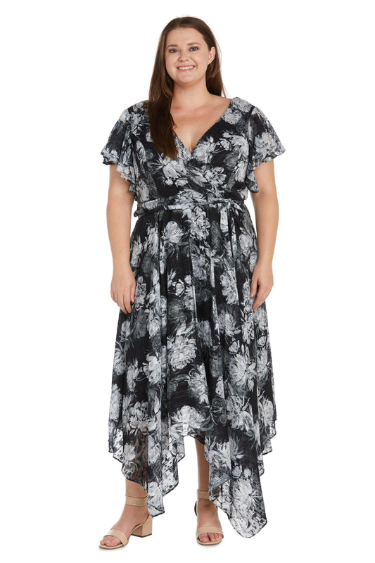 Nightway High Low Plus Size Floral Dress 22163W - The Dress Outlet