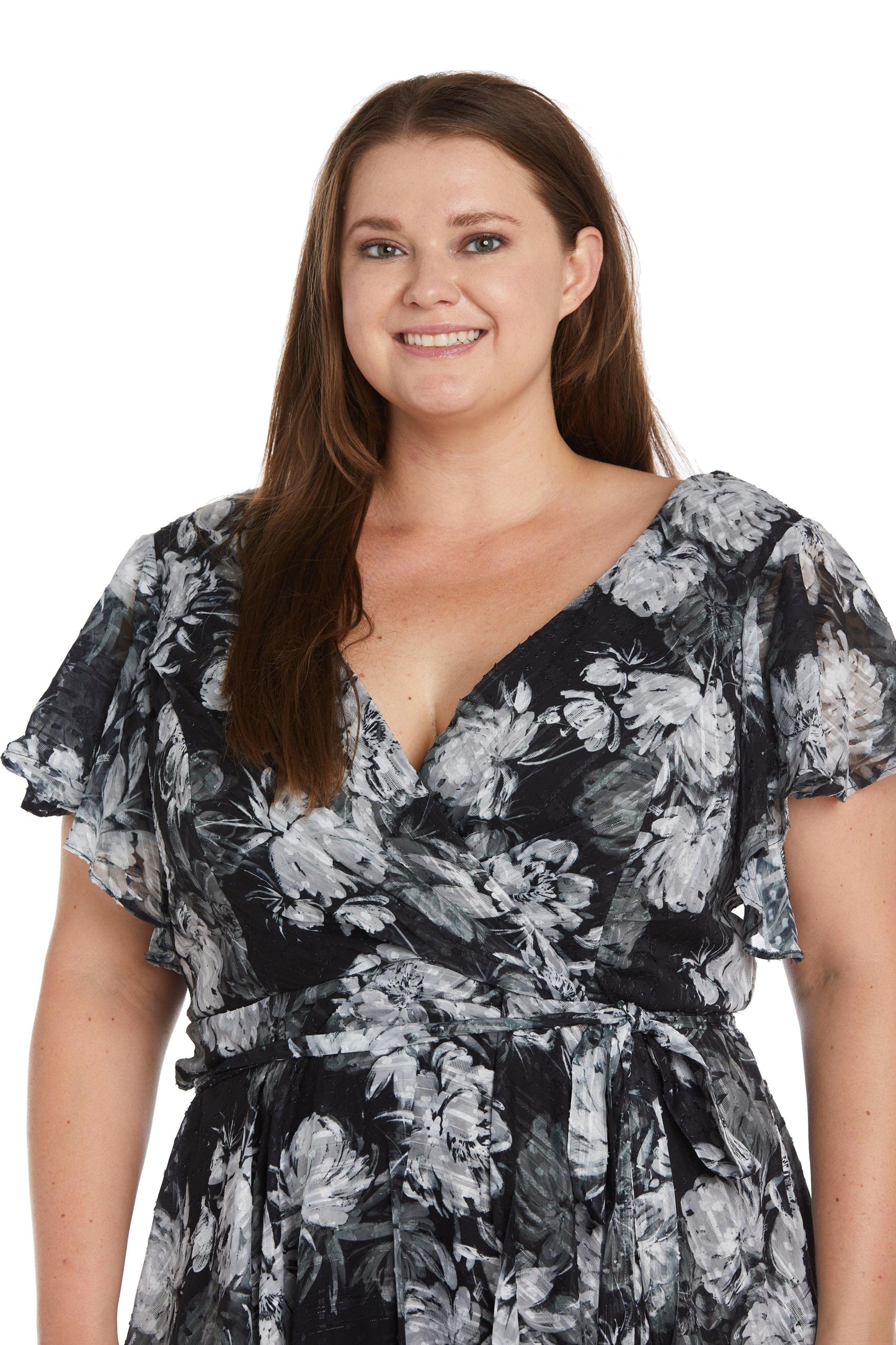 Nightway High Low Plus Size Floral Dress 22163W - The Dress Outlet