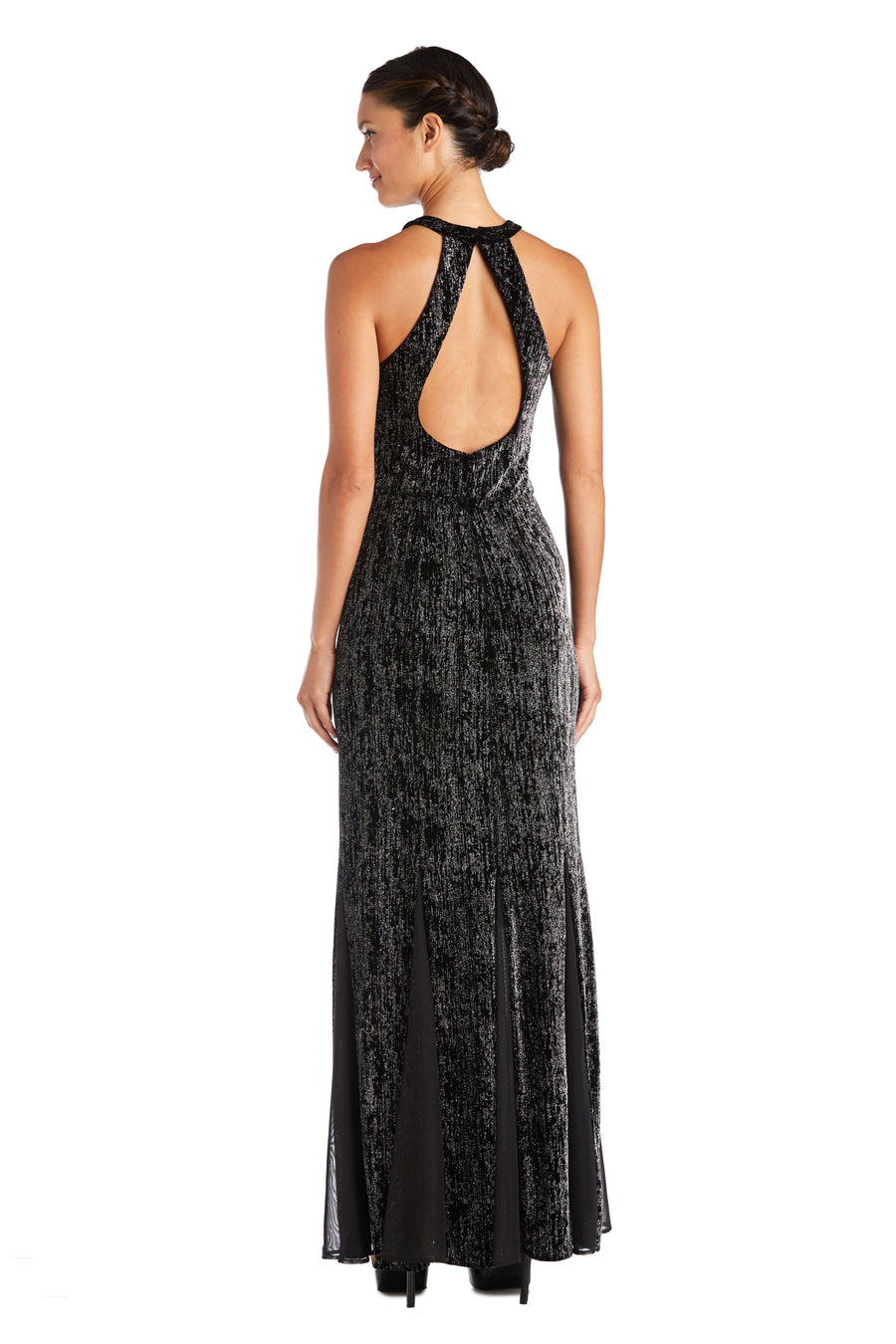 Nightway Long Formal Petite Halter Dress 21996P - The Dress Outlet