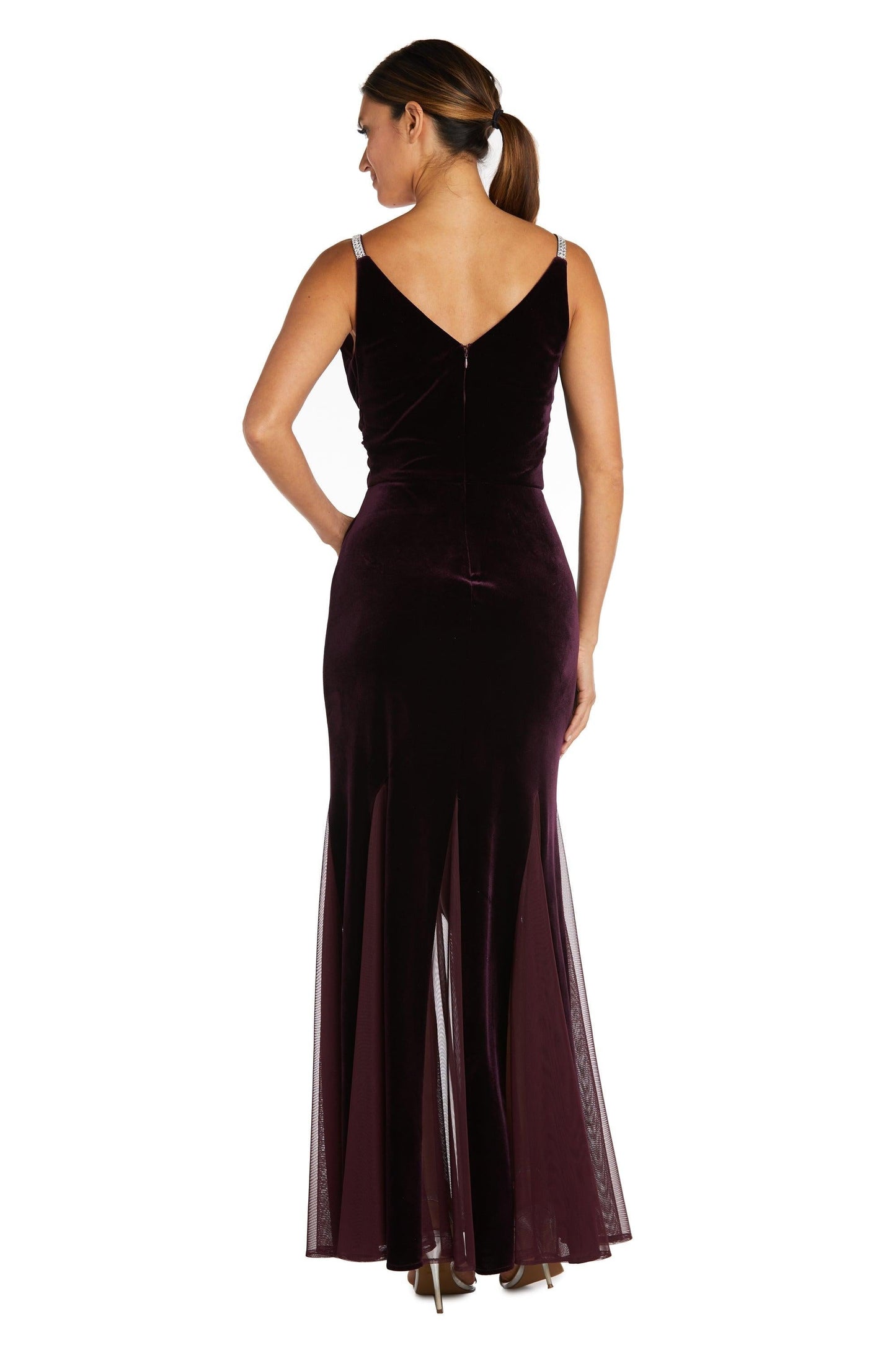 Nightway Long Formal Velvet Evening Dress 22080 - The Dress Outlet