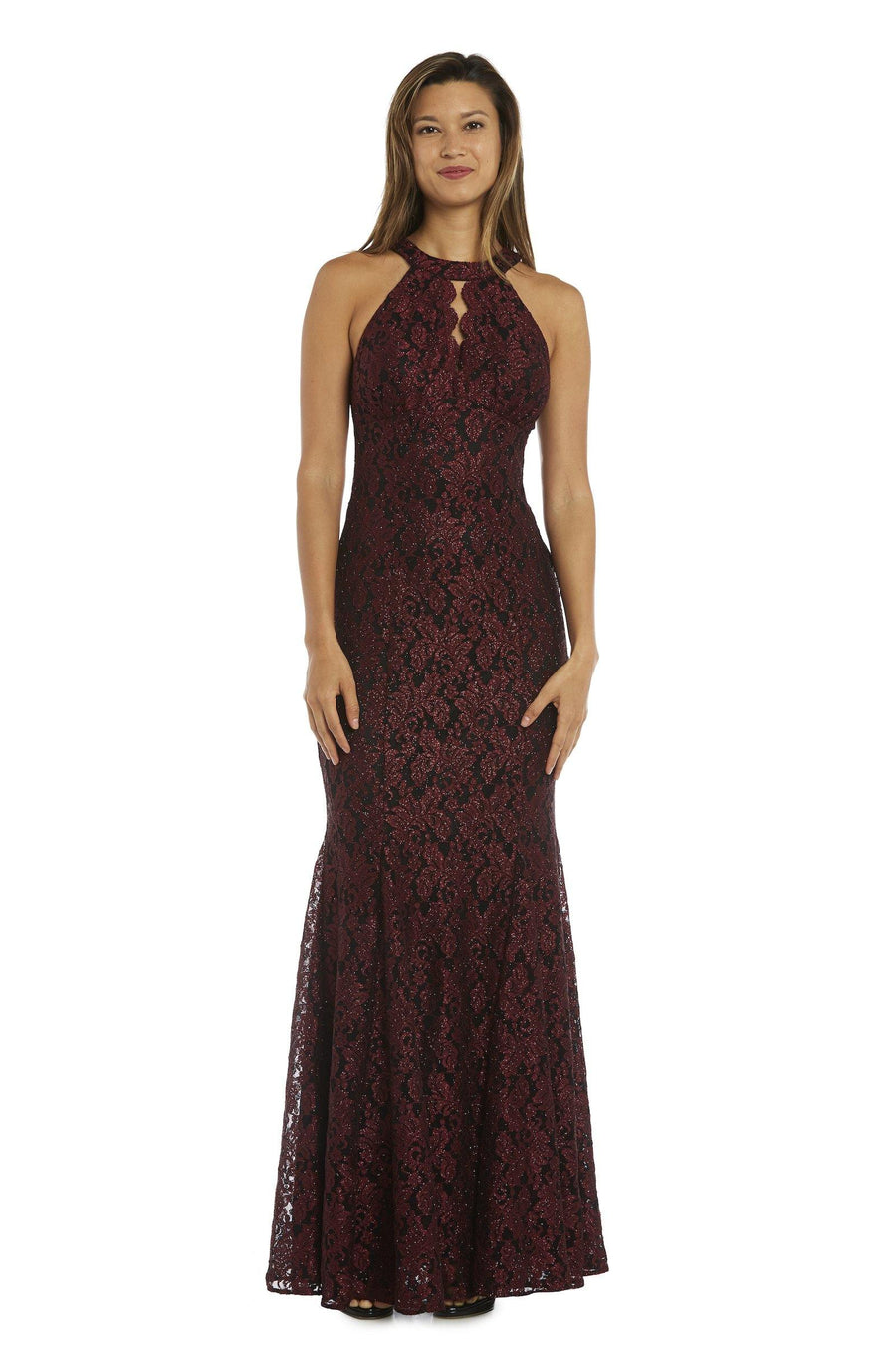 Nightway Long Glitter Formal Dress 21689 - The Dress Outlet
