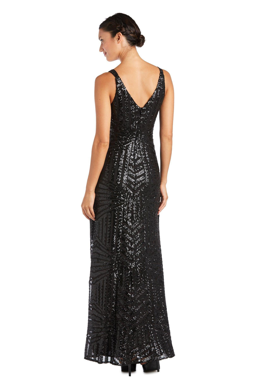 Nightway Long Glitter Formal Dress 21738 - The Dress Outlet