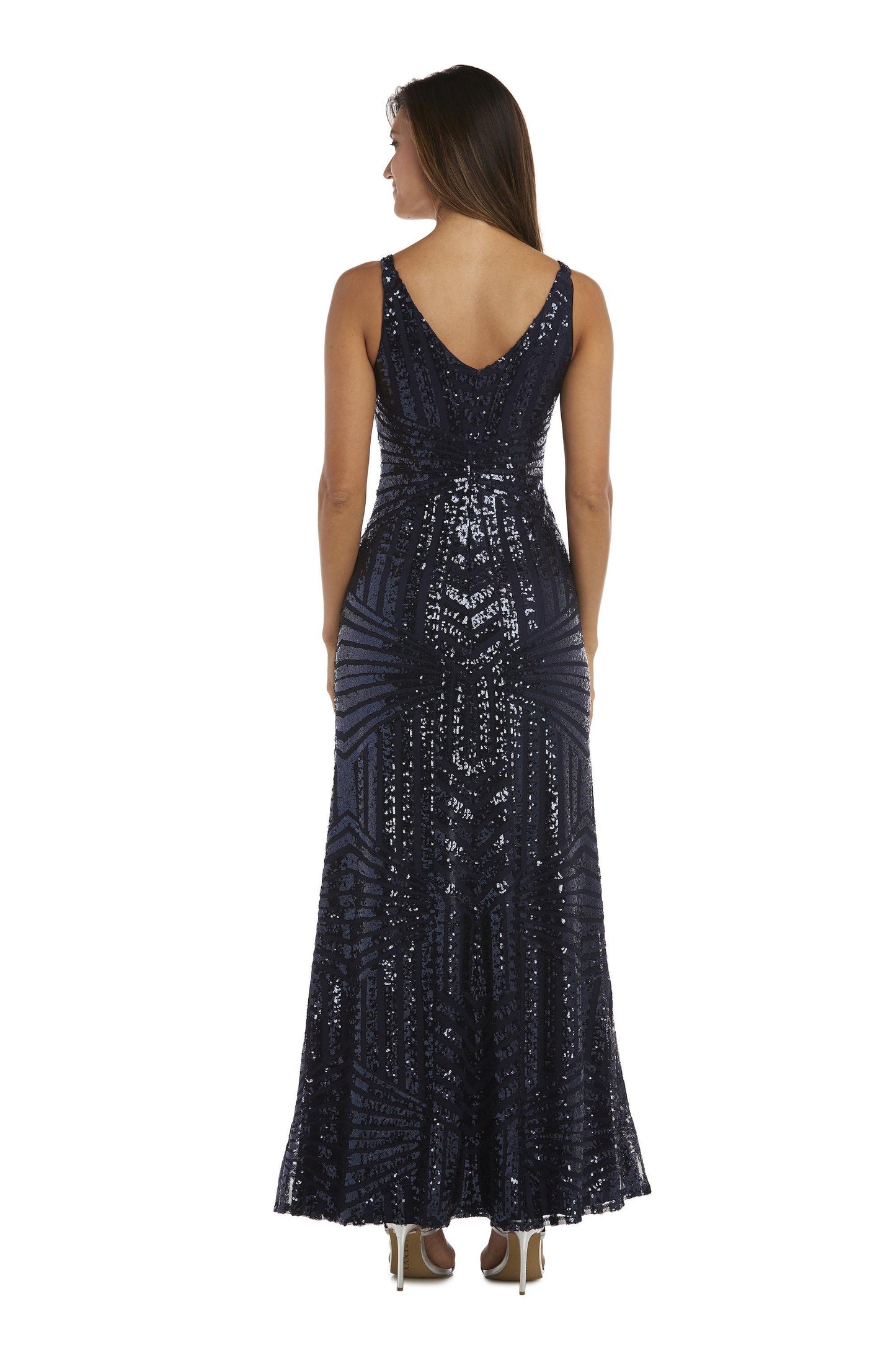 Nightway Long Glitter Formal Dress 21738 - The Dress Outlet