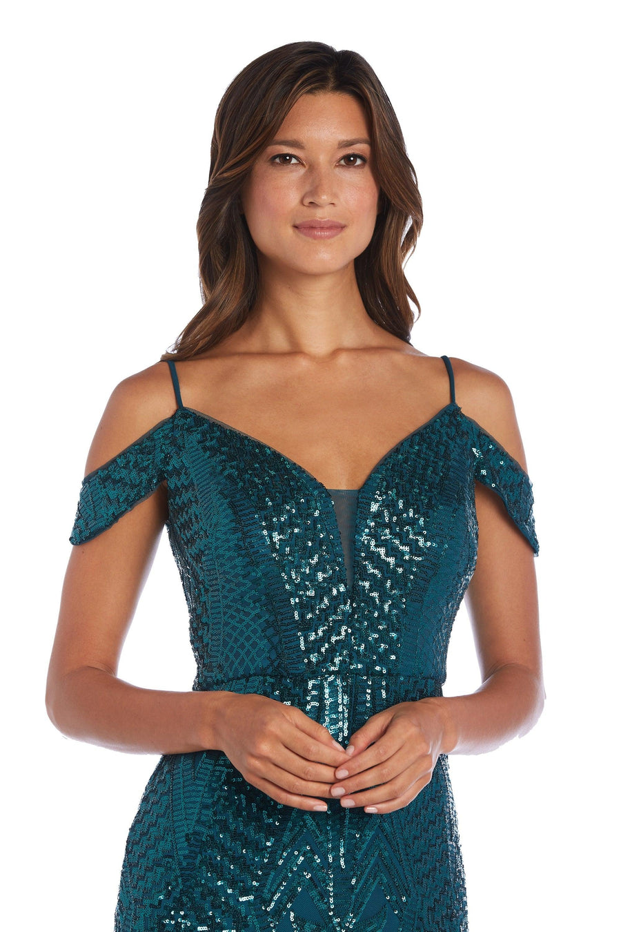 Nightway Long Off Shoulder Formal Dress 21917A - The Dress Outlet