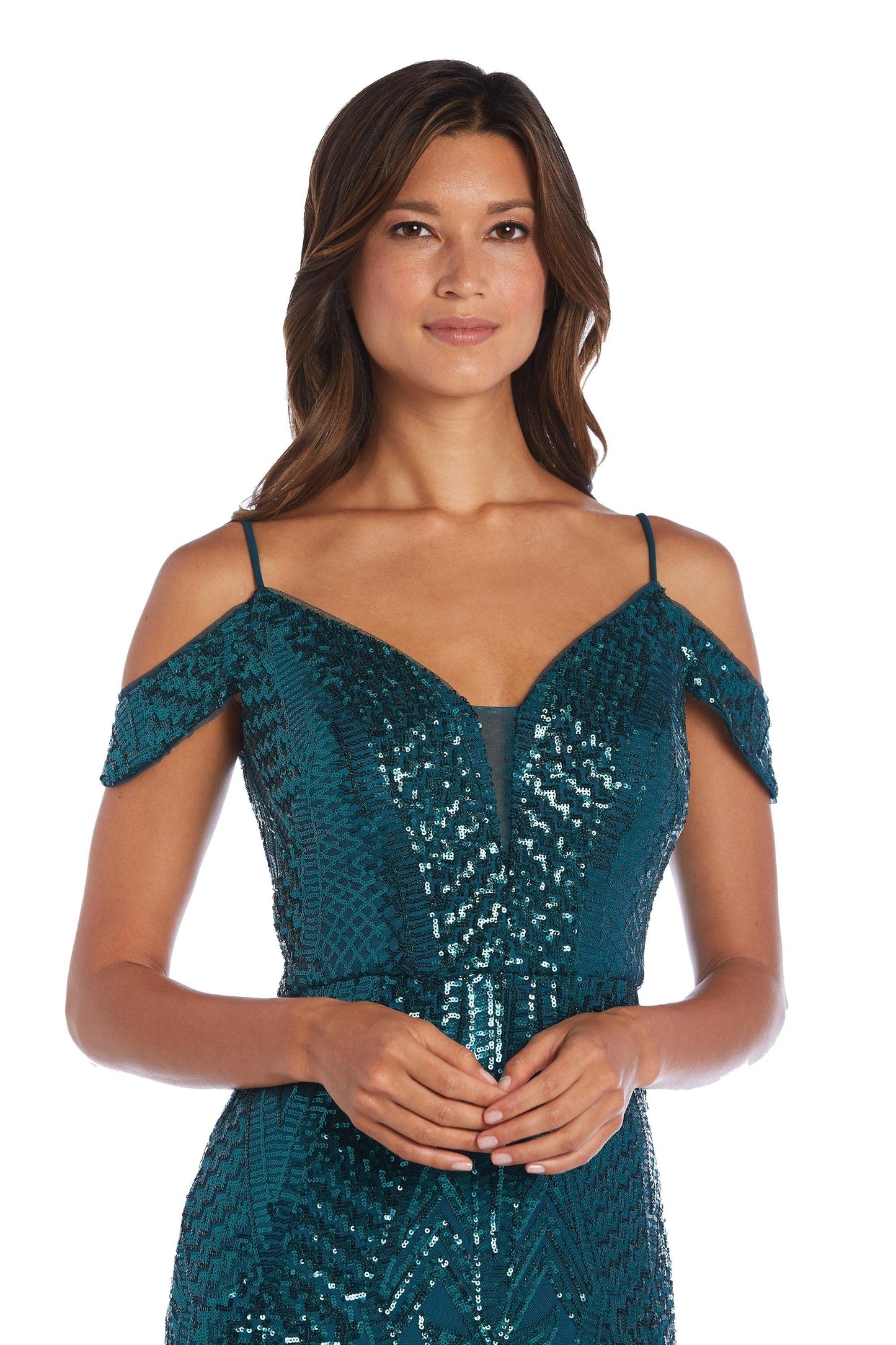 Nightway Long Off Shoulder Formal Dress 21917A - The Dress Outlet