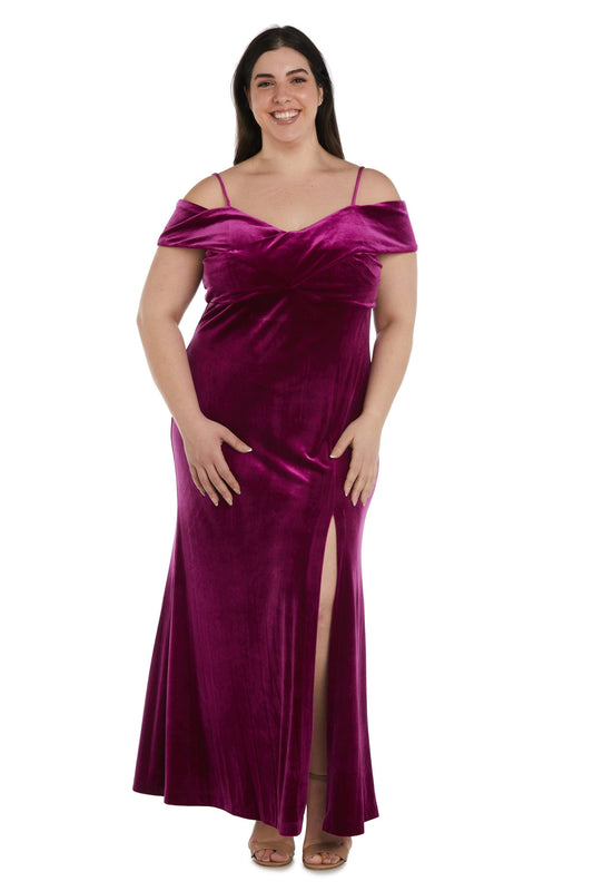 Nightway Long Plus Size Formal Velvet Dress 22094W - The Dress Outlet