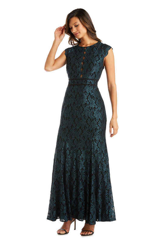 Nightway Long Sleeveless Petite Lace Dress 21842P - The Dress Outlet