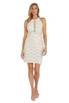 Nightway Short Halter Lace Cocktail Dress 22045 - The Dress Outlet