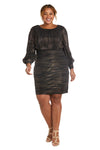 Nightway Short Plus Size Long Sleeve Dress 22052W - The Dress Outlet