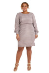 Nightway Short Plus Size Long Sleeve Dress 22052W - The Dress Outlet