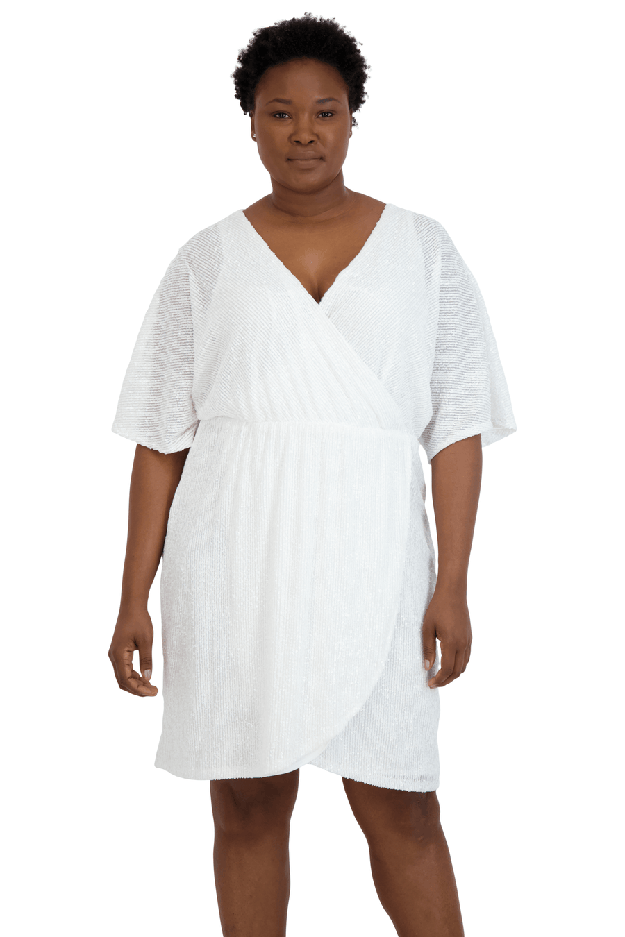 Nightway Short Plus Size Wrap Cocktail Dress 22105W - The Dress Outlet