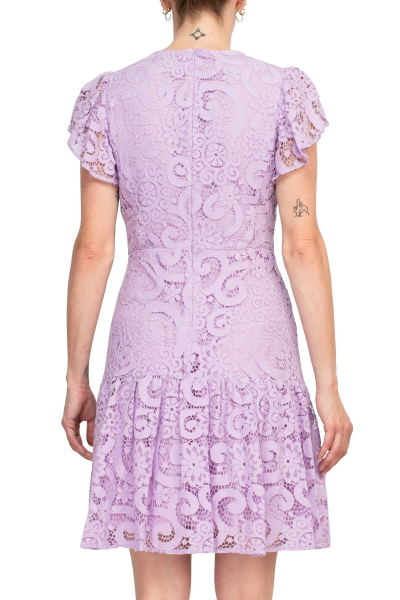 Cocktail Dresses Short Cocktail Fitted Lace Dress Lilac