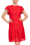 Cocktail Dresses Short Cocktail Fitted Lace Dress  Pure Red
