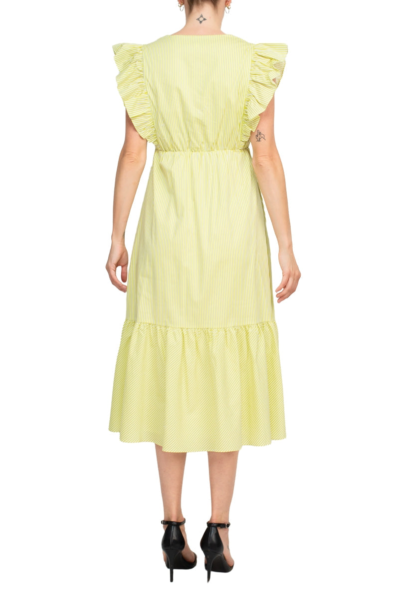 Cocktail Dresses A Line Ruffle Cocktail Maxi Midi Dress Citron White