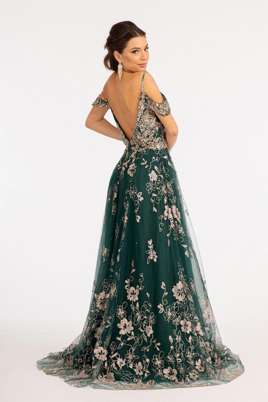 Off Shoulder  A-line Long Prom Dress - The Dress Outlet