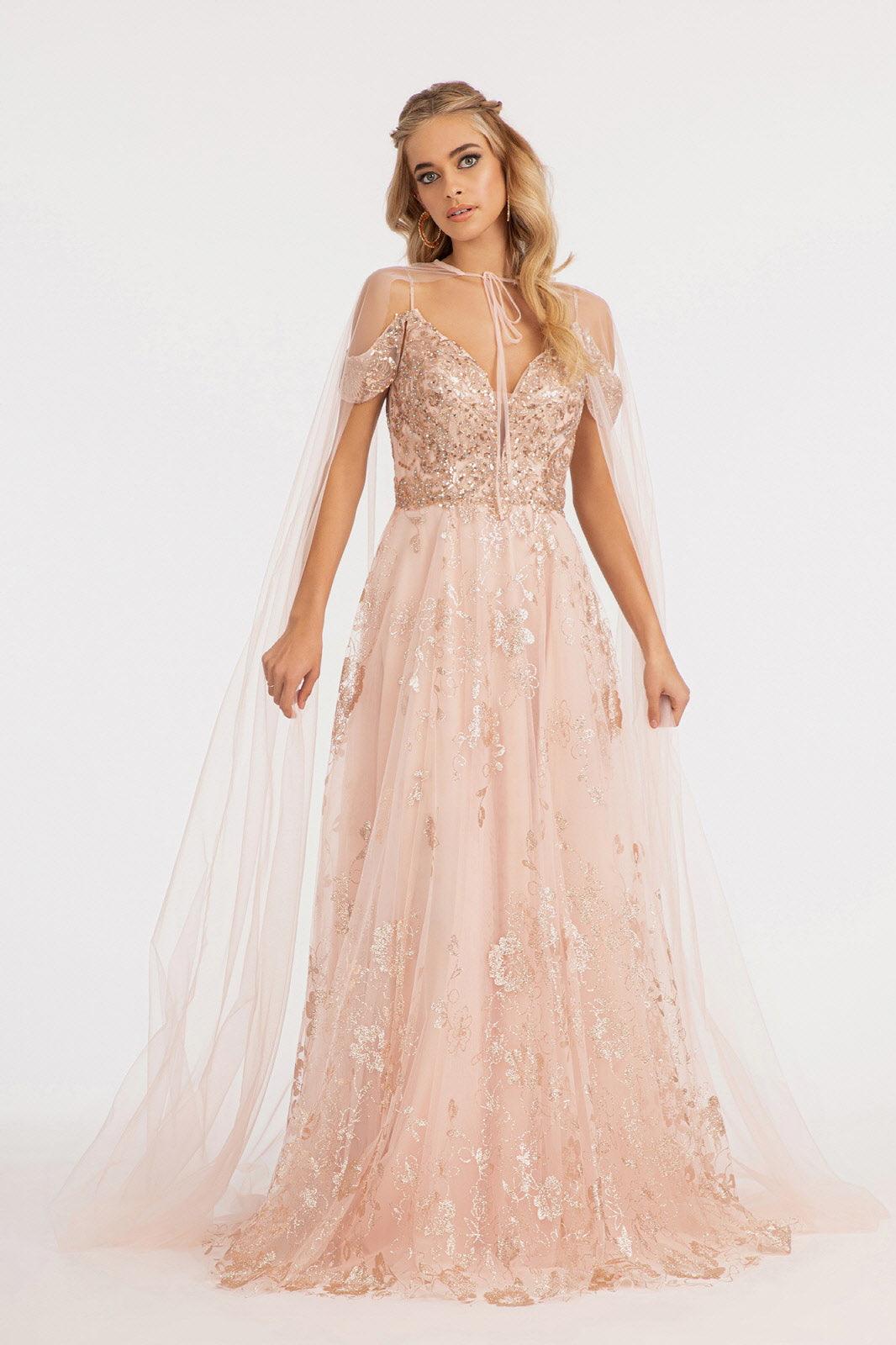 Off Shoulder  A-line Long Prom Dress - The Dress Outlet