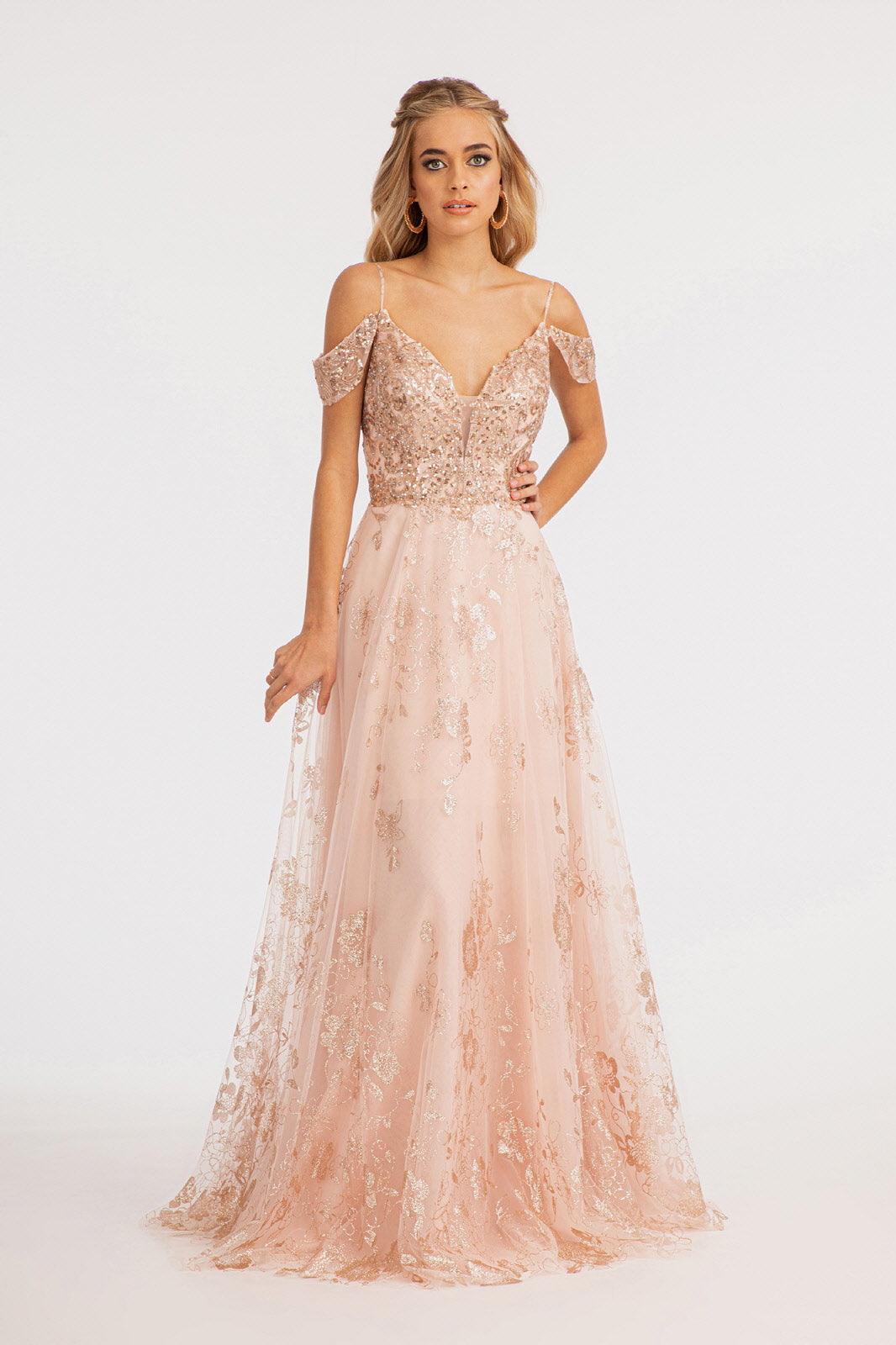 Off Shoulder  A-line Long Prom Dress - The Dress Outlet